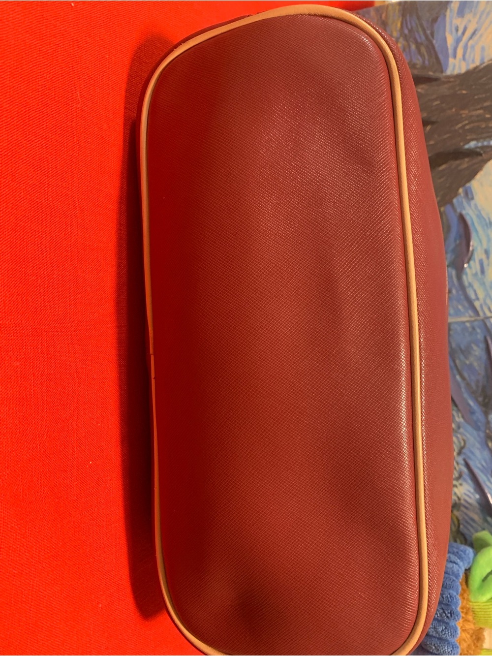 Coach New York Burgundy Tote with Tan Trim and Gold Accents - Picture 4 of 11